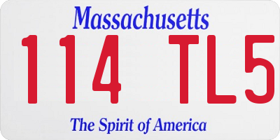 MA license plate 114TL5