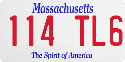MA license plate 114TL6