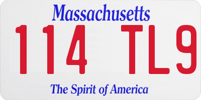 MA license plate 114TL9