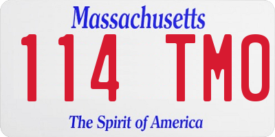 MA license plate 114TM0