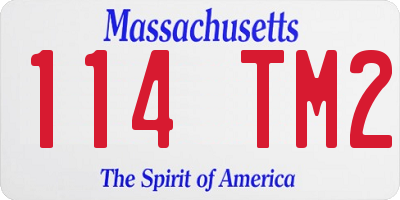 MA license plate 114TM2