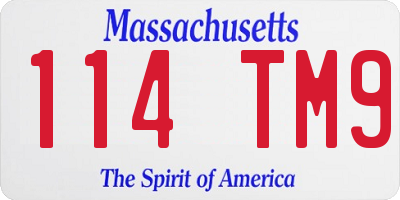 MA license plate 114TM9