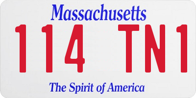 MA license plate 114TN1