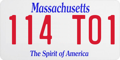 MA license plate 114TO1