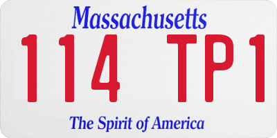 MA license plate 114TP1