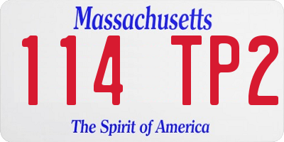 MA license plate 114TP2
