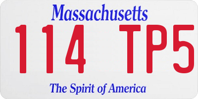 MA license plate 114TP5