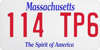 MA license plate 114TP6
