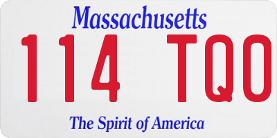 MA license plate 114TQ0