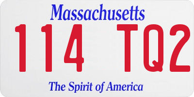 MA license plate 114TQ2