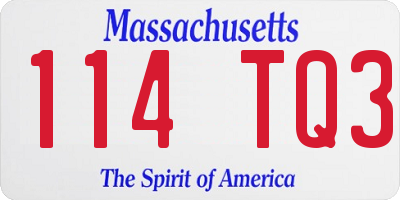 MA license plate 114TQ3
