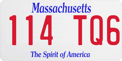 MA license plate 114TQ6