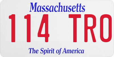 MA license plate 114TR0