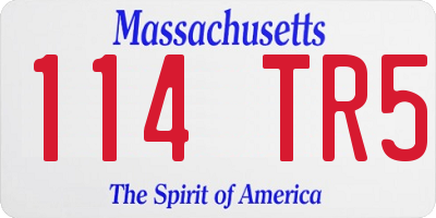 MA license plate 114TR5