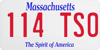 MA license plate 114TS0