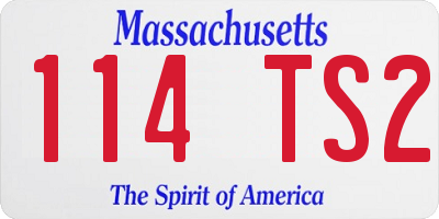 MA license plate 114TS2