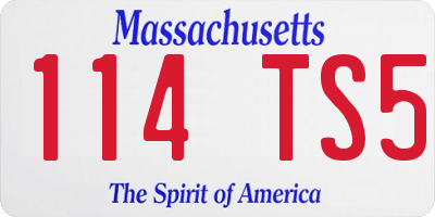 MA license plate 114TS5