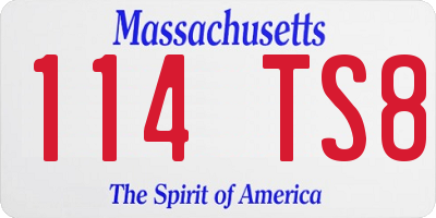 MA license plate 114TS8