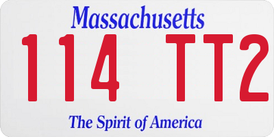 MA license plate 114TT2