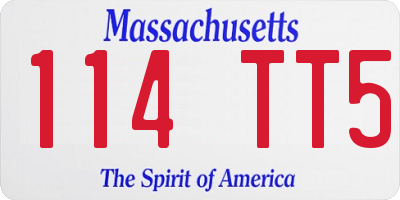 MA license plate 114TT5