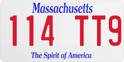 MA license plate 114TT9
