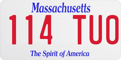 MA license plate 114TU0