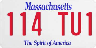 MA license plate 114TU1