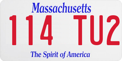 MA license plate 114TU2