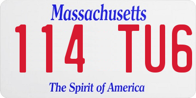 MA license plate 114TU6