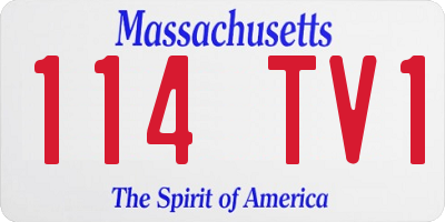 MA license plate 114TV1