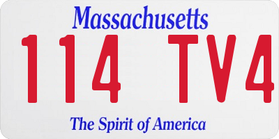 MA license plate 114TV4