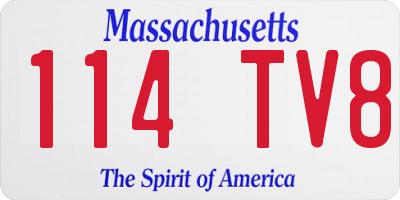 MA license plate 114TV8