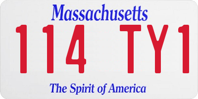 MA license plate 114TY1
