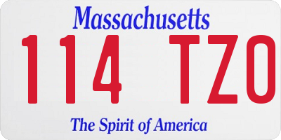 MA license plate 114TZ0