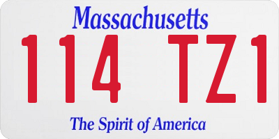MA license plate 114TZ1
