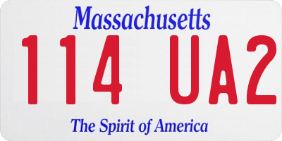 MA license plate 114UA2