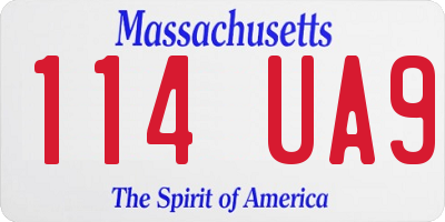 MA license plate 114UA9