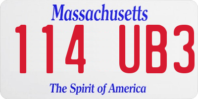 MA license plate 114UB3