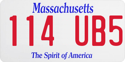 MA license plate 114UB5