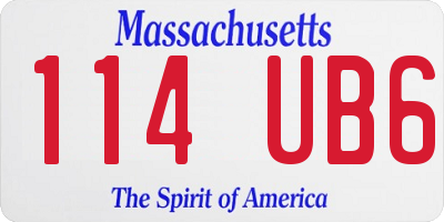 MA license plate 114UB6
