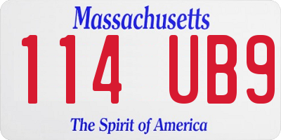 MA license plate 114UB9