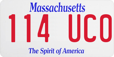 MA license plate 114UC0