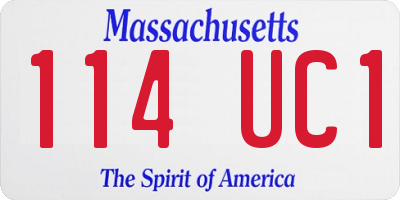 MA license plate 114UC1