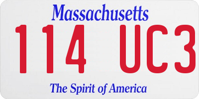 MA license plate 114UC3