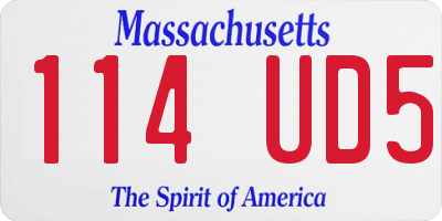 MA license plate 114UD5