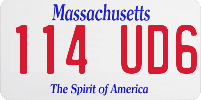 MA license plate 114UD6