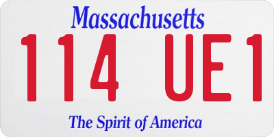 MA license plate 114UE1