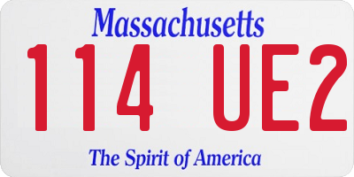 MA license plate 114UE2