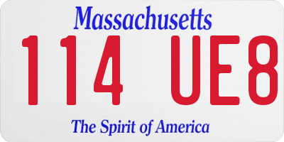 MA license plate 114UE8