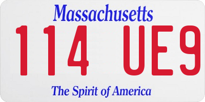 MA license plate 114UE9